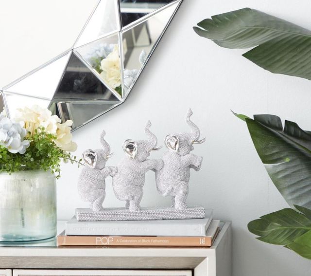 Deco Marche Silver 11" Elephant Sculpture-3