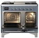Ilve® Majestic III 40" Blue Gray Pro Style Dual Fuel Natural Gas Range with Solid Door and Chrome Trim-1