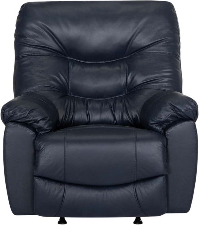 Franklin™ Trilogy Navy Leather Manual Recliner-1