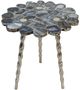 A & B Home Black Agate Tabletop With Silver Inlay Tri Legs Centre Table-0