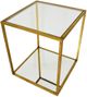 Zeugma Imports Glass Top Rectangular Side Table with Gold Base-3