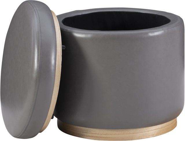 Linon Sunny Gray Storage Ottoman-1