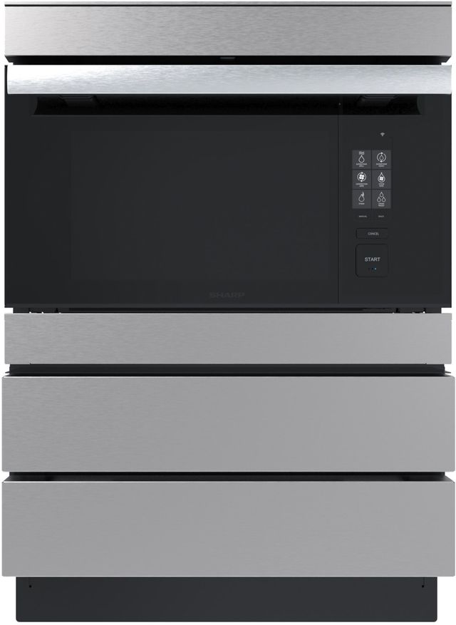 Sharp® 24" Stainless Steel Under the Counter Microwave Drawer Oven Pedestal-1