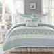 Olliix by Madison Park 9 Piece Blue King Dawn Cotton Percale Duvet Cover Set-1
