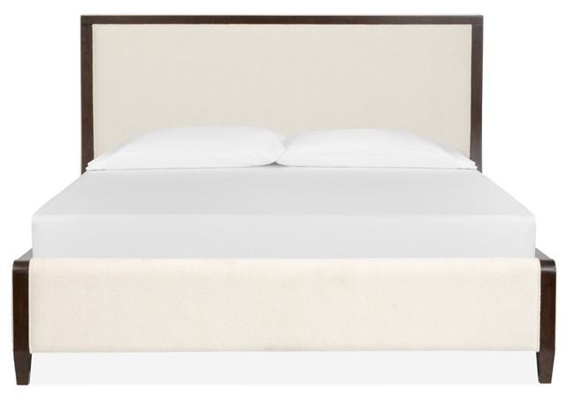 Magnussen Home® Rowan Beige/Espresso Brown King Upholstered Panel Bed-1