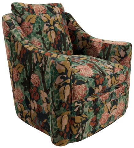 Craftmaster® Customizable CM Modern Scrolled Arm Swivel Chair-3