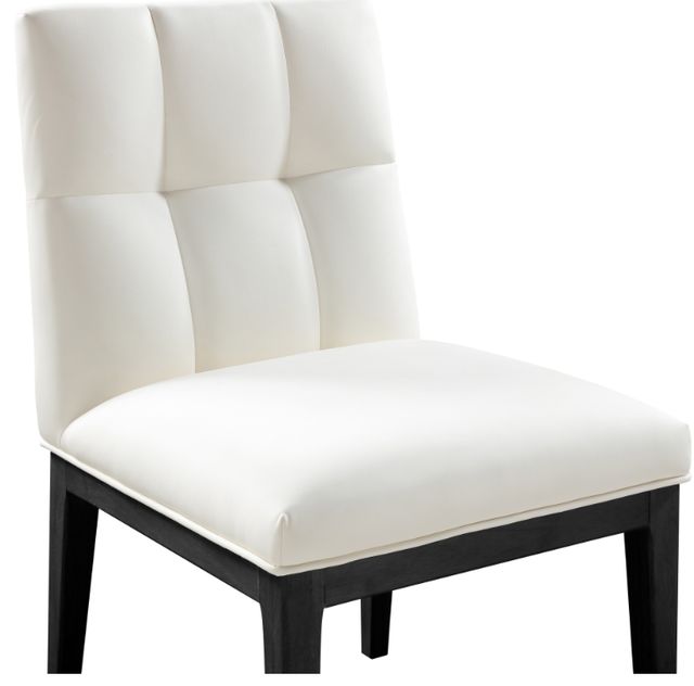 Meridian Furniture Adrian Cream/Black Leather Upholstered Dining Side Chair-4