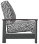 Telescope Casual Leeward Agra Classic/Graphite Fabric/Polymer Outdoor Cushion Three-Seat Sofa with Chestnut Rustic Polymer Arms-2