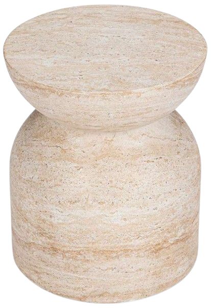 Classic Home Ridgewood Beige Concrete/Fiber Glass Outdoor Stool-2