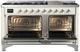 Ilve® Majestic III 60" Antique White Pro Style Dual Fuel Natural Gas Range with Solid Door and Chrome Trim-1