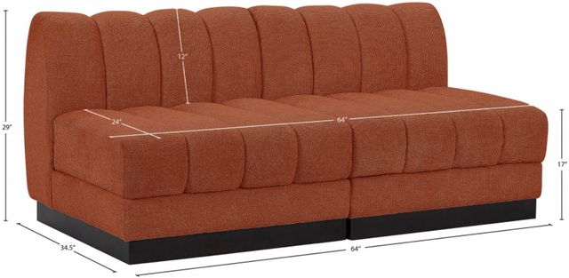 Meridian Furniture Quinn 2-Piece Cognac Modular Armless Sofa-2