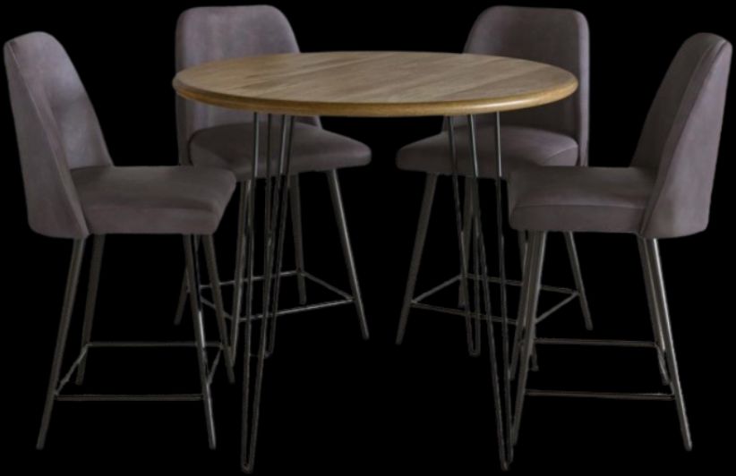 Jofran Inc. Brennan 5-Piece Dark Brown/Golden Counter Table Set
