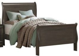 Mazin Furniture Mayville Stained Gray Twin Sleigh Bed-1