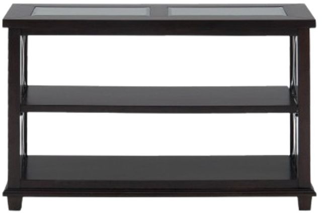 Jofran Inc. Panama Brown Glass Top Console Sofa Table with Brown Base-1