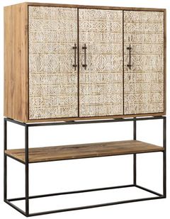 Dovetail Furniture Kya Distressed Natural/White Cabinet