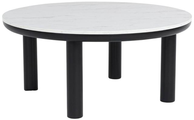 Signature Design by Ashley® Xandrum 3-Piece White Occasional Table with Black Base Set-1