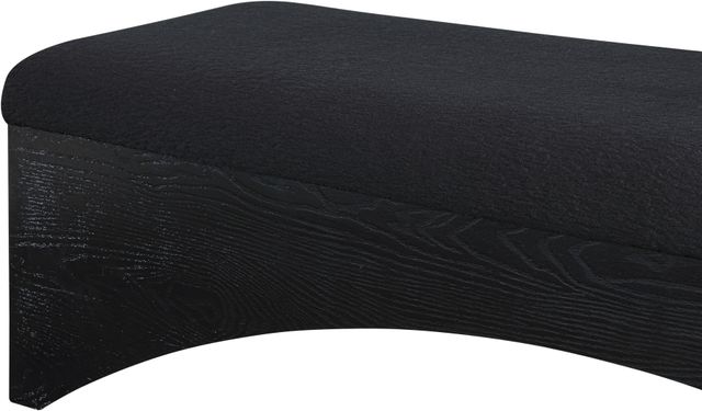 Meridian Furniture Lawson Black Velour Fur Fabric Bench-3
