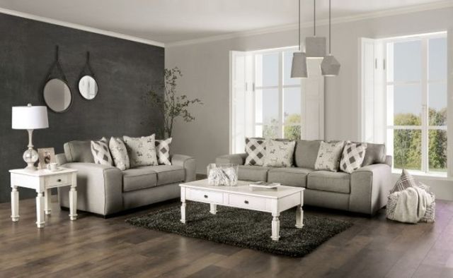 Furniture of America® Newry Gray Sofa-1