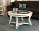 American Drew® Lynn Haven White Glass Top Round Cocktail Table -1