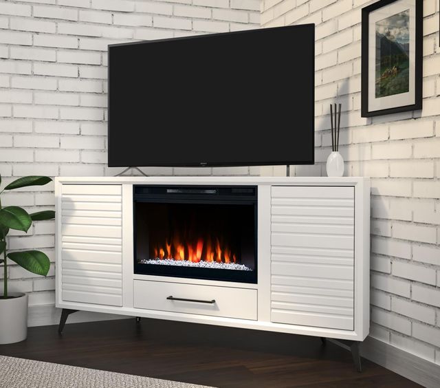 Legends Home Real Cozy Malibu White 64'' Corner Fireplace Console-1