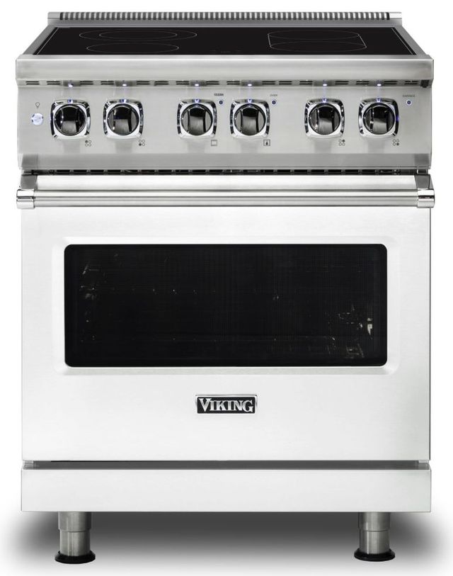 Viking® 5 Series 30" Frost White Slide In Electric Range-0