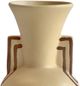 TOV Furniture Earthenware Beige Ceramic Line Art Trumpeter Vase-3
