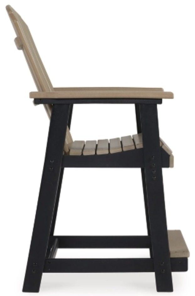 Signature Design by Ashley® Fairen Trail 2-Piece Black/Driftwood Outdoor Counter Stool Set-4