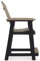 Signature Design by Ashley® Fairen Trail 2-Piece Black/Driftwood Outdoor Counter Stool Set-4