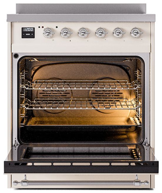 Ilve® Nostalgie II Series 30" Antique White Pro Style Induction Range-1