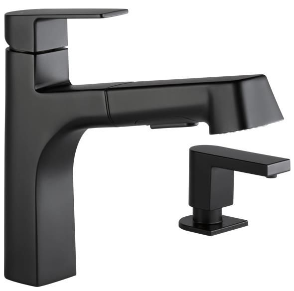 Peerless Xander® Matte Black Single Handle Pull-Out Kitchen Faucet-1