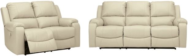 Signature Design by Ashley® Rackingburg 2-Piece Cream Living Room Set with Power Reclining Sofa-0