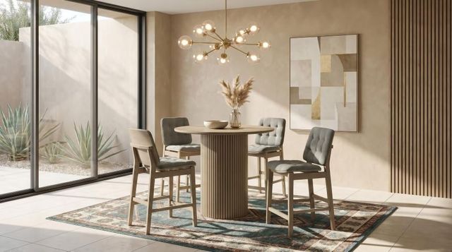 Coaster® Hamlyn 5-Piece Gray/Natural Oak Round Counter Dining Set-1