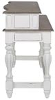 Liberty Furniture Magnolia Manor Weathered Bark Console Bar Table with Antique White Base-3
