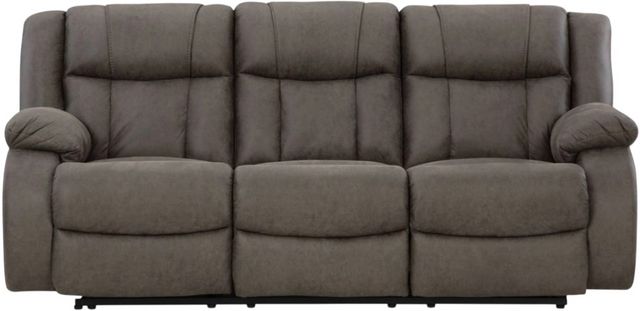 Signature Design by Ashley® First Base Gunmetal Reclining Sofa -1