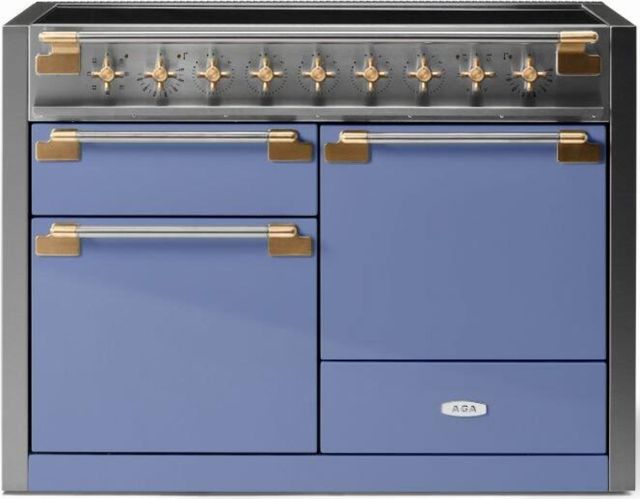 AGA™ Elise Series 48" Stainless Steel Pro Style Induction Range with Carnaby Blue Door-0