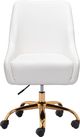 Zuo Modern Madelaine White and Gold Office Chair-1