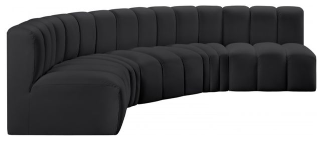 Meridian Furniture Arc 5-Piece Black Vegan Leather Sectional-0