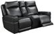 Leather Italia™ Royce Valley Black Power Reclining Loveseat with Console-0