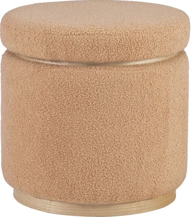 Linon Blanche Tan Storage Ottoman-0