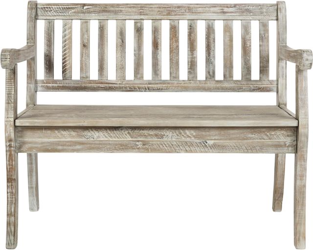 Jofran Inc. Artisan's Craft Washed Gray Storage Bench-1