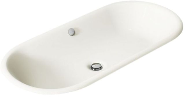 Kohler Iron Plains® Biscuit 33" Oval Drop-In/Undermount/Vessel Bathroom Sink with Iron Black Painted Underside-0