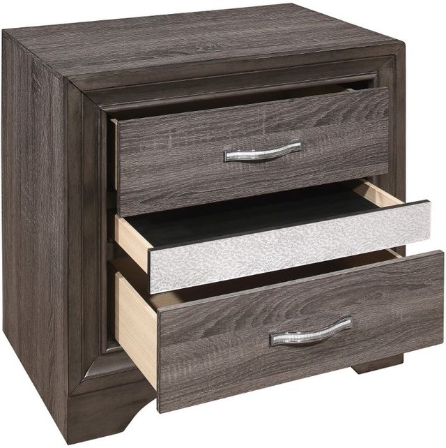 Homelegance® Luster Gray/Silver Glitter Nightstand-3