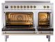 Ilve® Nostalgie II Noblesse 48'' Stainless Steel Pro Style Induction Range with Brass Trim-1