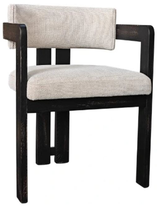 Nest Home Collections Atlas Black Wash/Vogar Beige Dining Chair -0