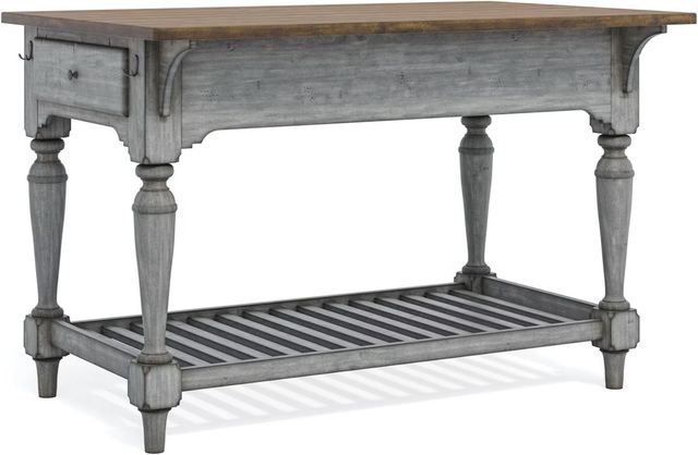 Flexsteel® Plymouth® Distressed Graywash Kitchen Island-3