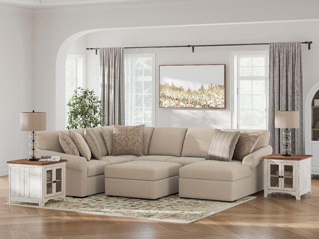 Benchcraft® LadyMae 4-Piece Twill Right-Arm Facing Sectional and Chaise-1