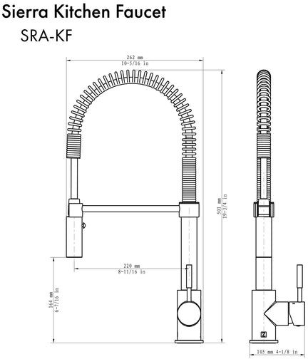 ZLINE Autograph Edition Polsiehd Gold Sierra Pull Down Spring Single Handle Kitchen Faucet-4