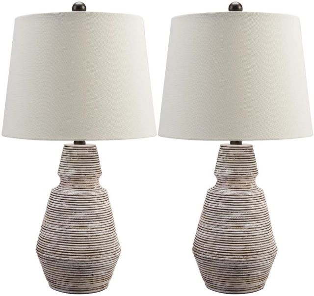 Signature Design by Ashley® Jairburns Brick Red/White Table Lamp-1