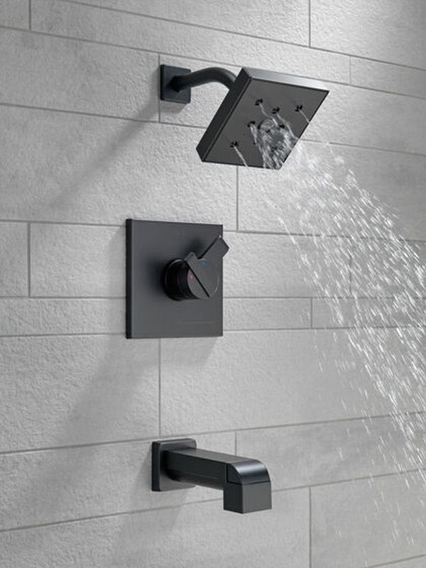 Delta Ara® Monitor® 17 Series H2Okinetic® Matte Black Tub & Shower Trim-1