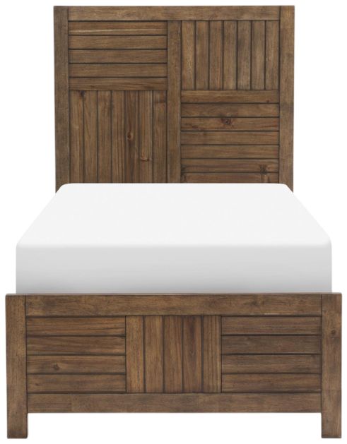 Legacy Kids Teen Summer Camp Brown Twin Youth Panel Bed-2